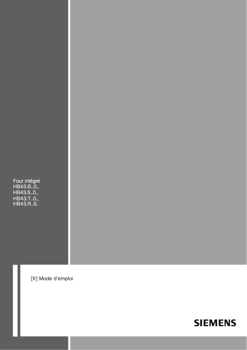 Page n°1 - Manuel utilisateur Siemens HB43AS540