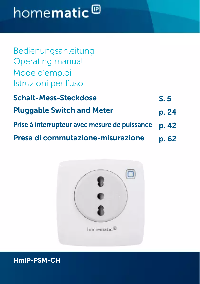 Página 1 del manual Manual de usuario eQ-3 HMIP-PSM-CH