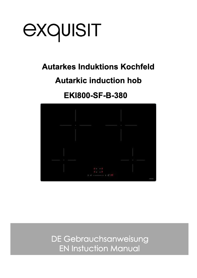 Page 1 de la notice Manuel utilisateur Exquisit EKI800-SF-B-380