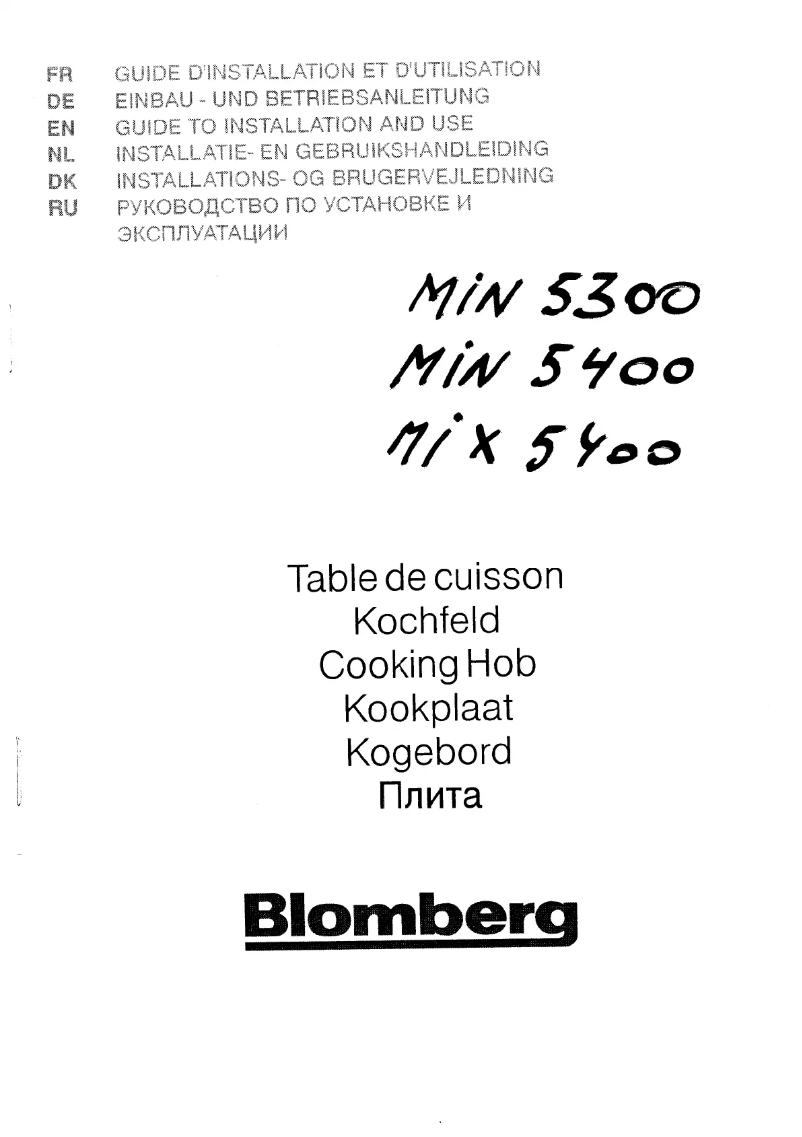 Page 1 de la notice Manuel utilisateur Blomberg MIN 5400 F