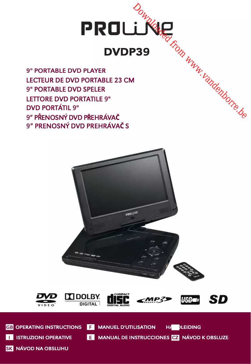 Page 1 de la notice Manuel utilisateur Proline DVDP39
