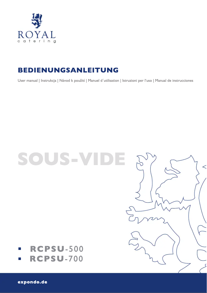 Page n°1 - Manuel utilisateur Royal Catering RCPSU-500