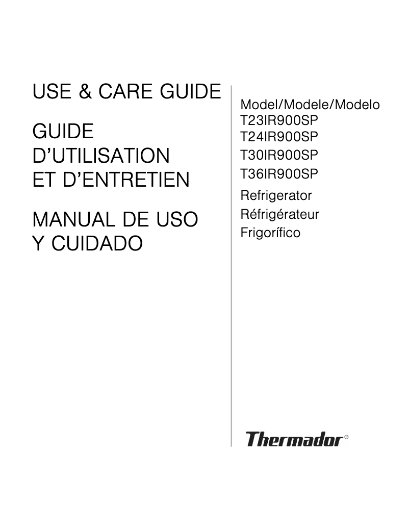 Page n°1 - Manuel utilisateur Thermador T36IR900SP
