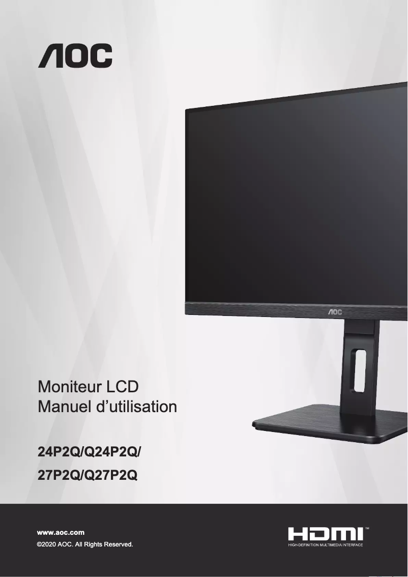 Page n°1 - Manuel utilisateur AOC 27P2Q