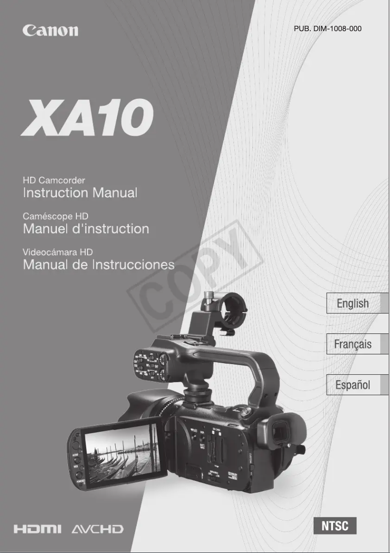 Image de la première page du manuel de l'appareil XA10