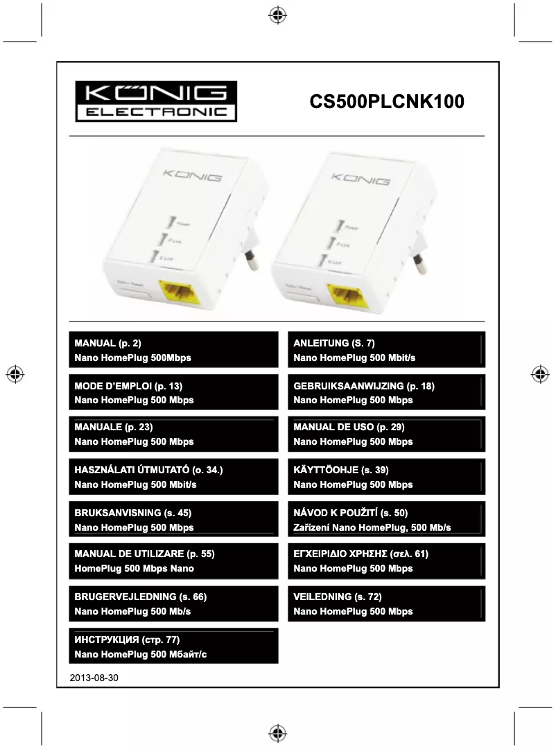 Página 1 del manual Manual de usuario Konig CS500PLCNK100