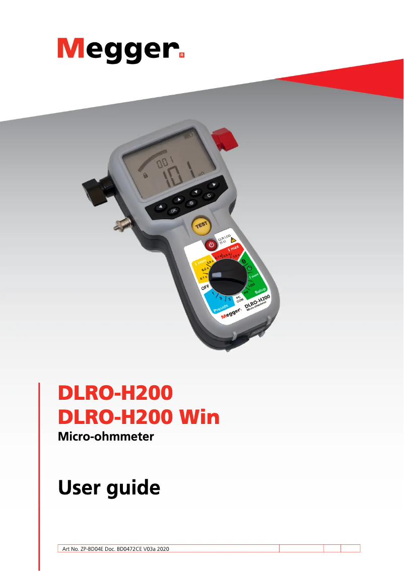 Página 1 del manual Manual de usuario Megger DLRO-H200