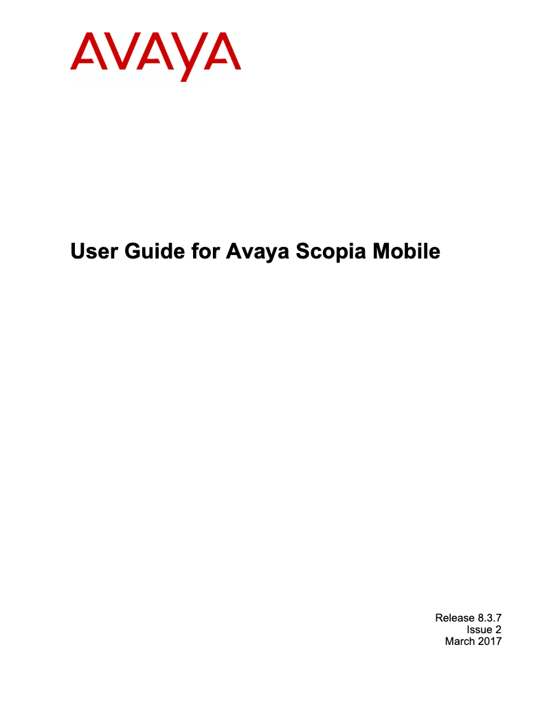 Page n°1 - Manuel utilisateur Avaya Scopia Mobile