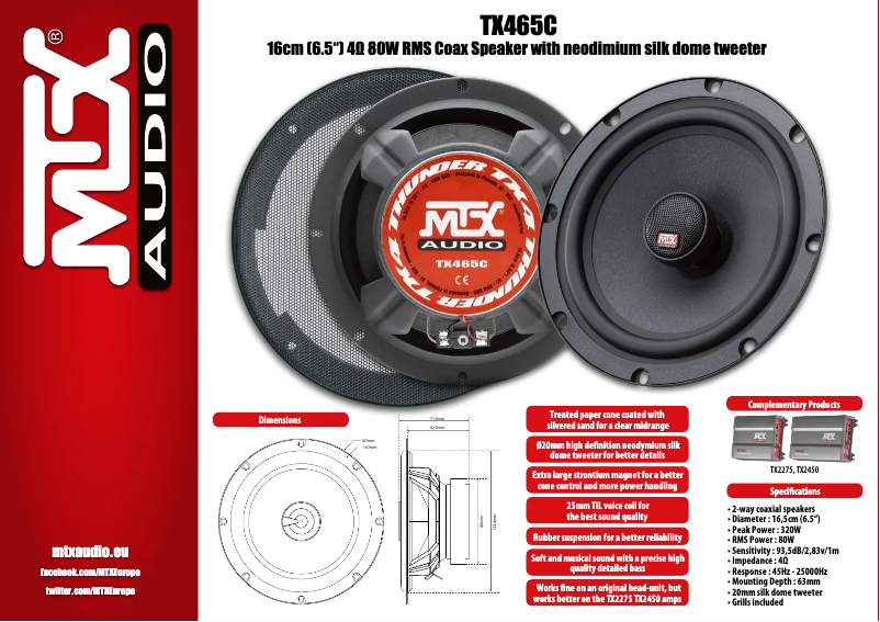 Page 1 de la notice Manuel utilisateur MTX Audio TX465C