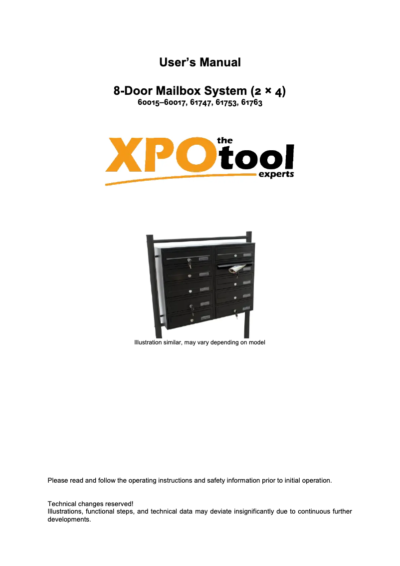 Image de la première page du manuel de l'appareil 60017