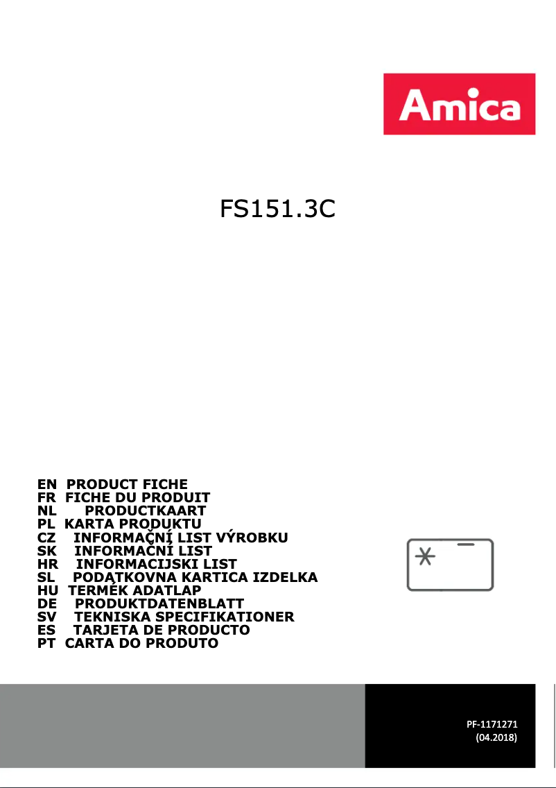 Page 1 de la notice Manuel utilisateur Amica FS151.3C