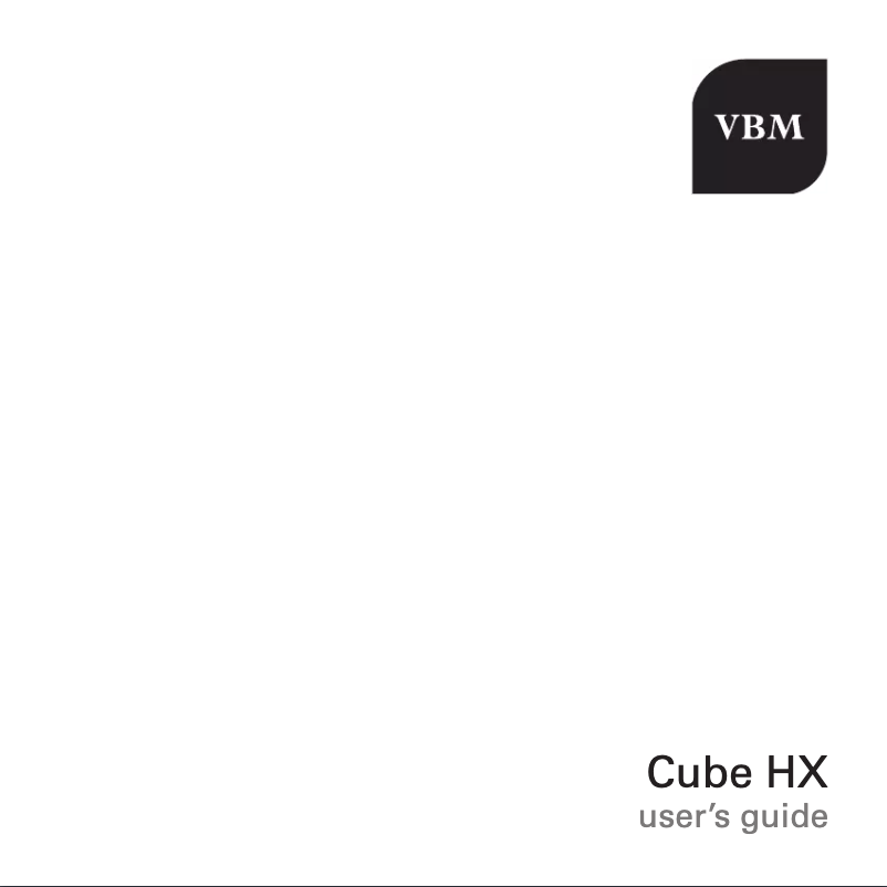 Page n°1 - Manuel utilisateur Vibiemme Cube HX