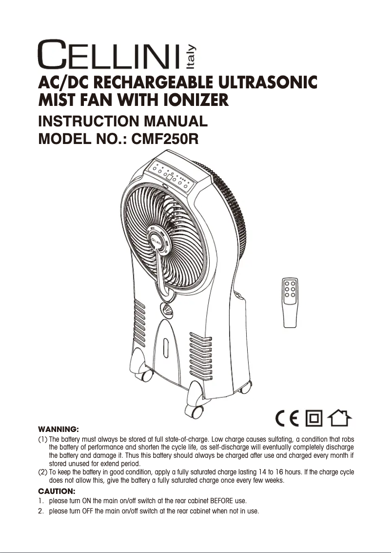 Page 1 de la notice Manuel utilisateur Cellini CMF250R