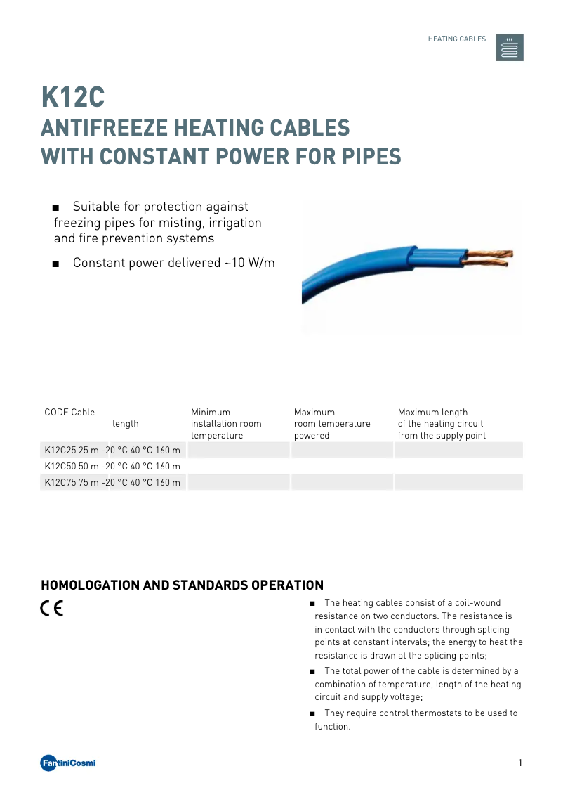 Page 1 de la notice Manuel utilisateur Fantini Cosmi K12C