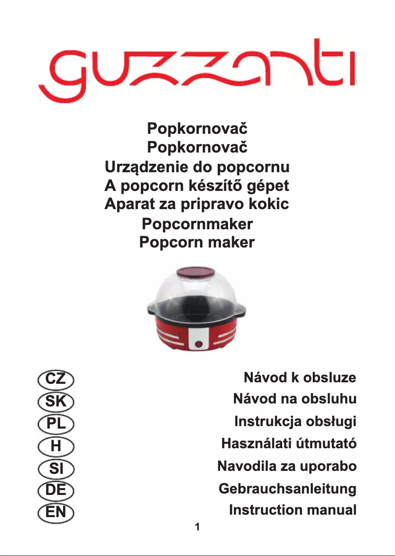 Page 1 de la notice Manuel utilisateur Guzzanti GZ-135