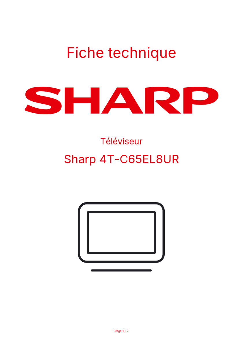 Image de la première page du manuel de l'appareil 4T-C65EL8UR