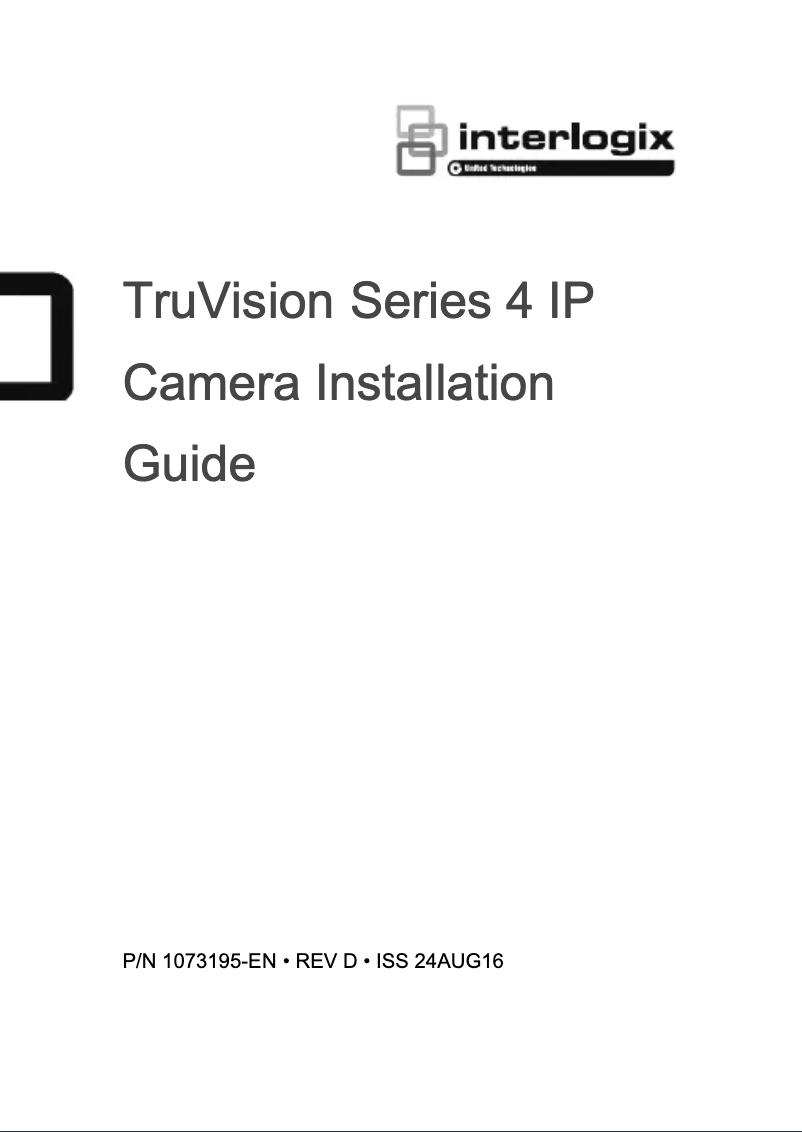 Page n°1 - Manuel utilisateur Interlogix TruVision TVC-5403