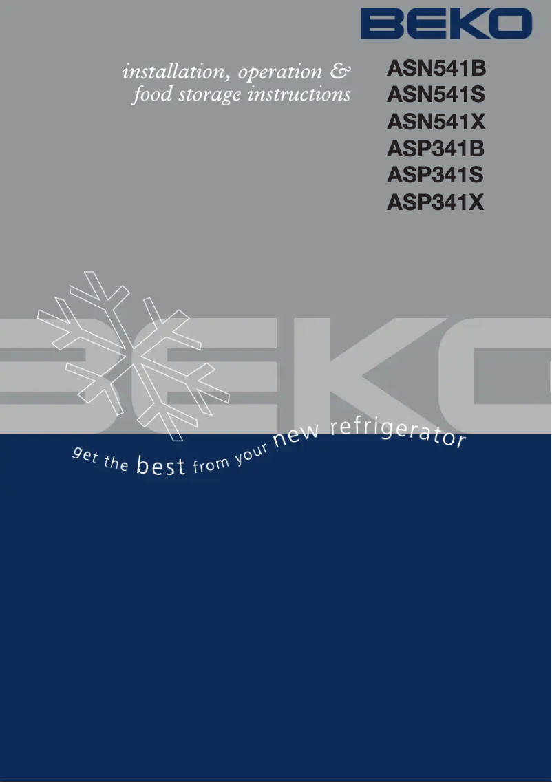Page n°1 - Manuel utilisateur Beko ASN541S