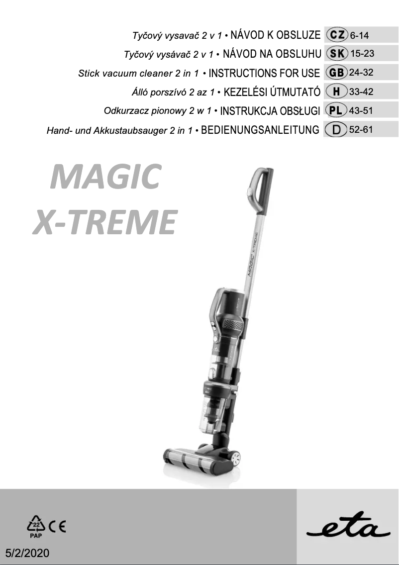 Image de la première page du manuel de l'appareil Magic X-treme 7235