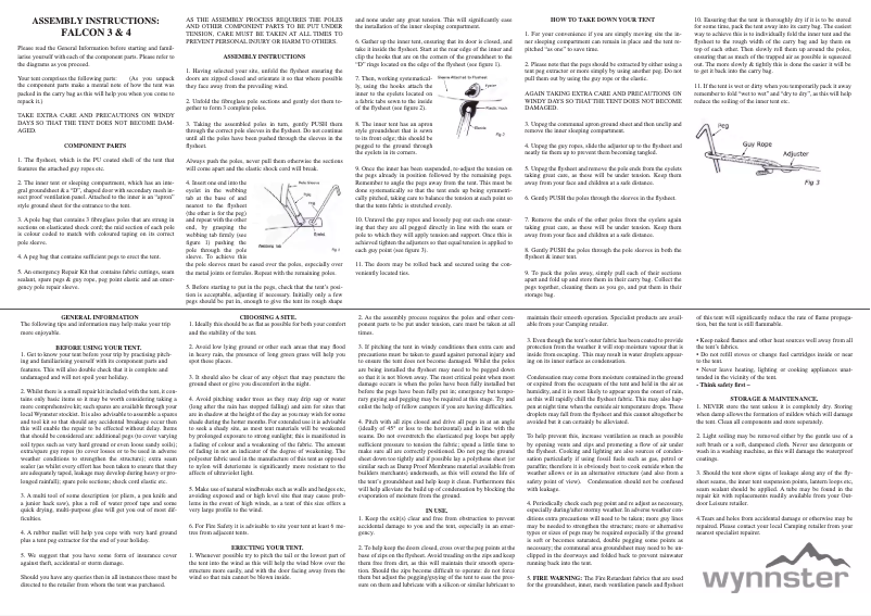 Page 1 de la notice Manuel utilisateur Wynnster Falcon 4