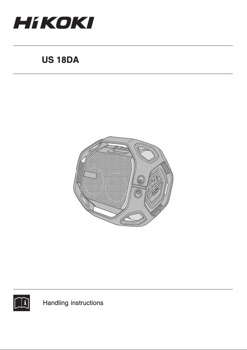 Page 1 de la notice Manuel utilisateur HiKOKI US18DA