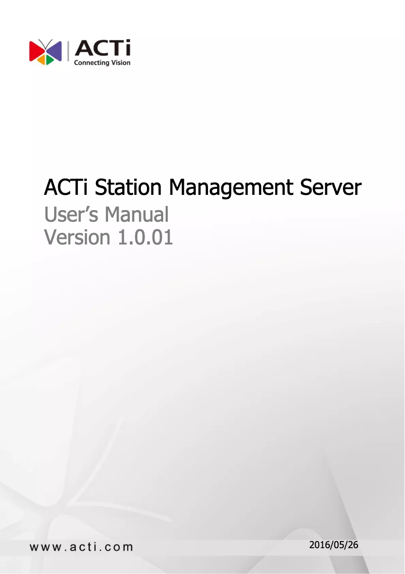 Page n°1 - Manuel utilisateur ACTi MNR-320P