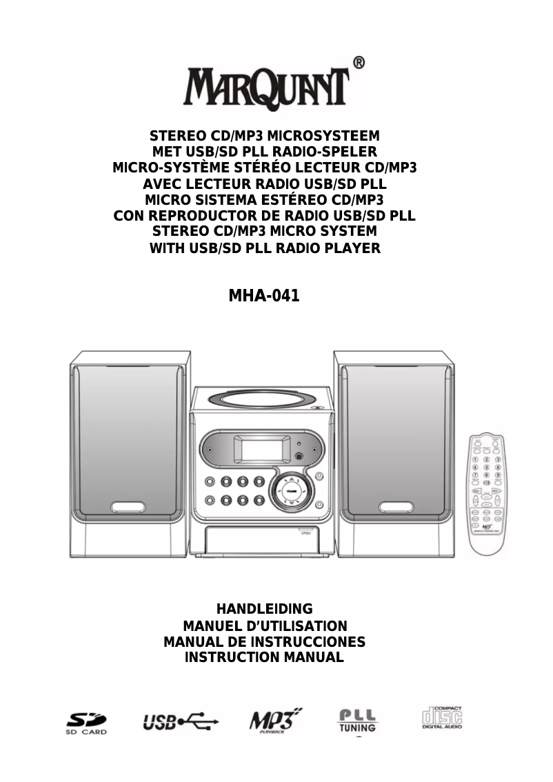 Image de la première page du manuel de l'appareil MHA-041