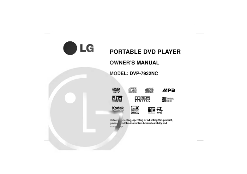 Page n°1 - Manuel utilisateur LG DP5932NC