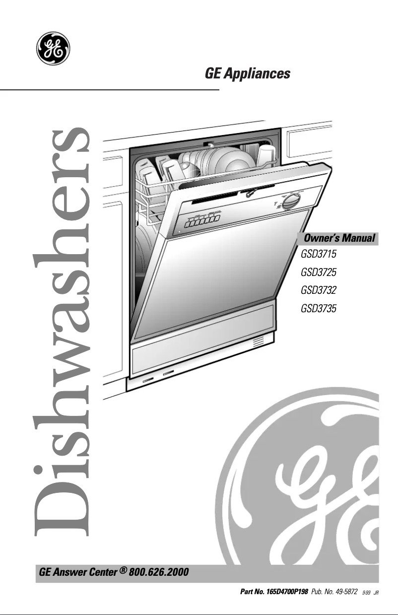 Page 1 de la notice Manuel d'utilisation et d'entretien GE GSD3715DAA