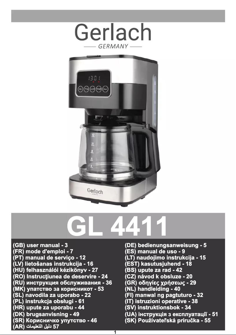 Page 1 de la notice Manuel utilisateur Gerlach GL 4411