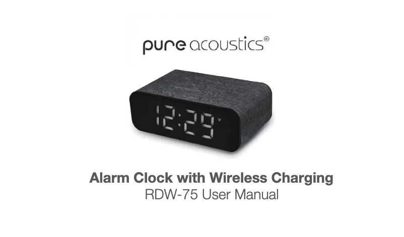 Page 1 de la notice Manuel utilisateur Pure Acoustics RDW-075