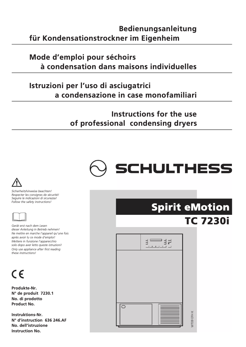 Image de la première page du manuel de l'appareil Spirit eMotion TC 7230i