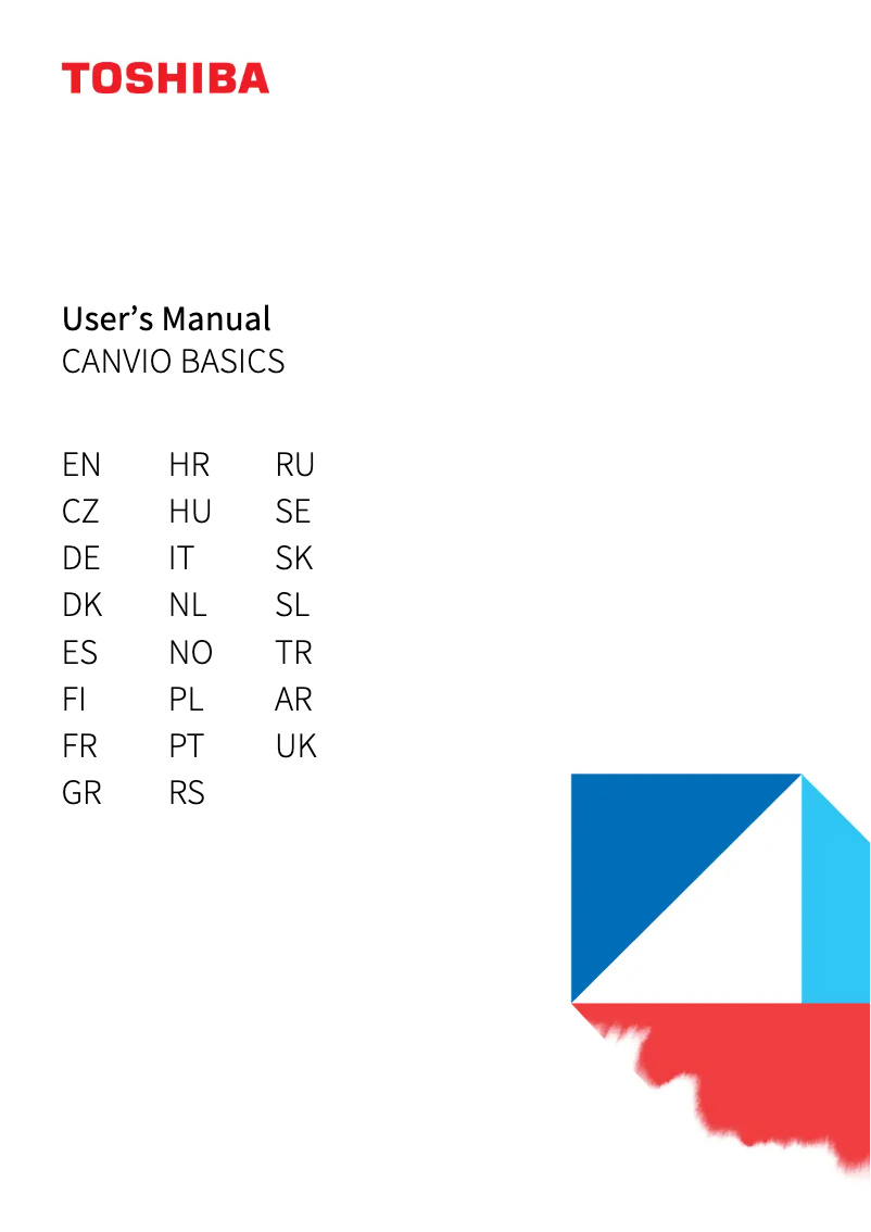 Page 1 de la notice Manuel utilisateur Toshiba Canvio Basics USB-C