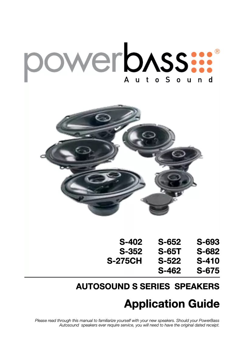 Page n°1 - Manuel utilisateur PowerBass S-693