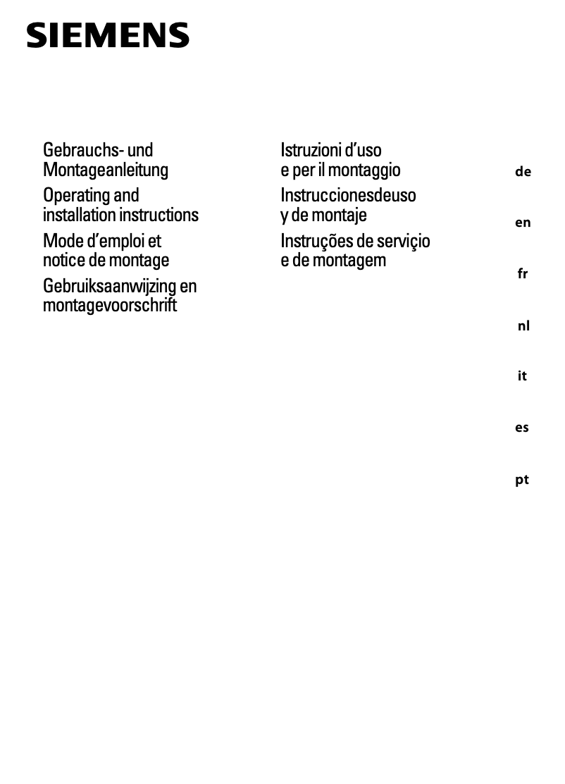 Page 1 de la notice Manuel utilisateur Siemens LC657WA41