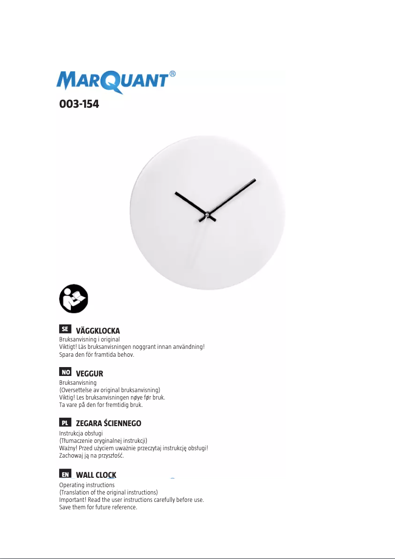 Page n°1 - Manuel utilisateur Marquant 003-154