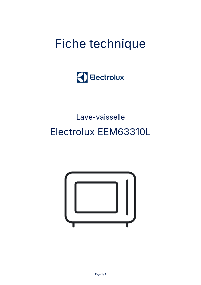 Image de la première page du manuel de l'appareil EEM63310L