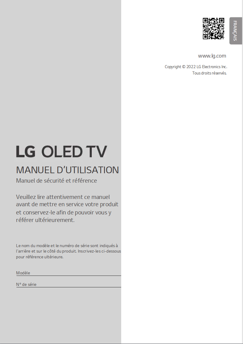 Image de la première page du manuel de l'appareil OLED48C25LB