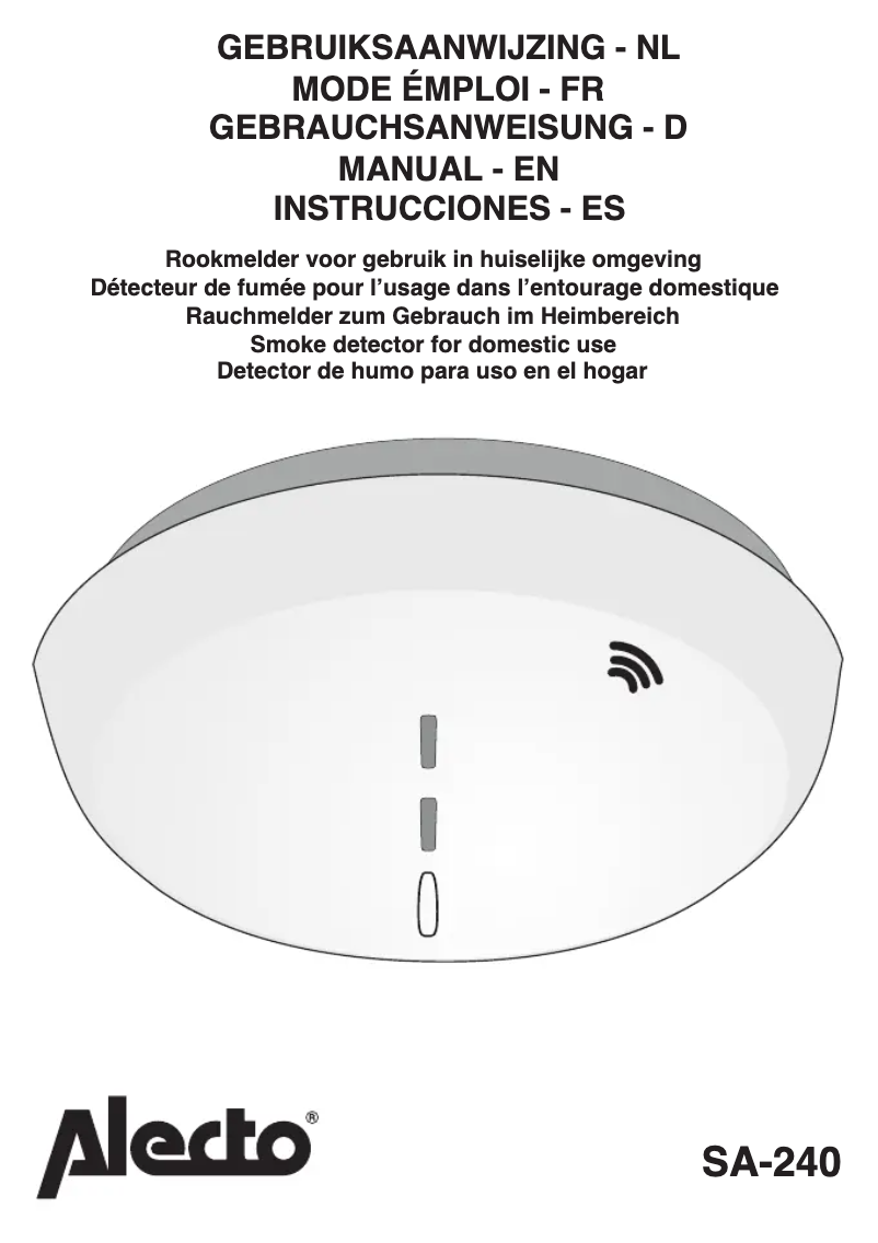 Page n°1 - Manuel utilisateur Alecto SA-240