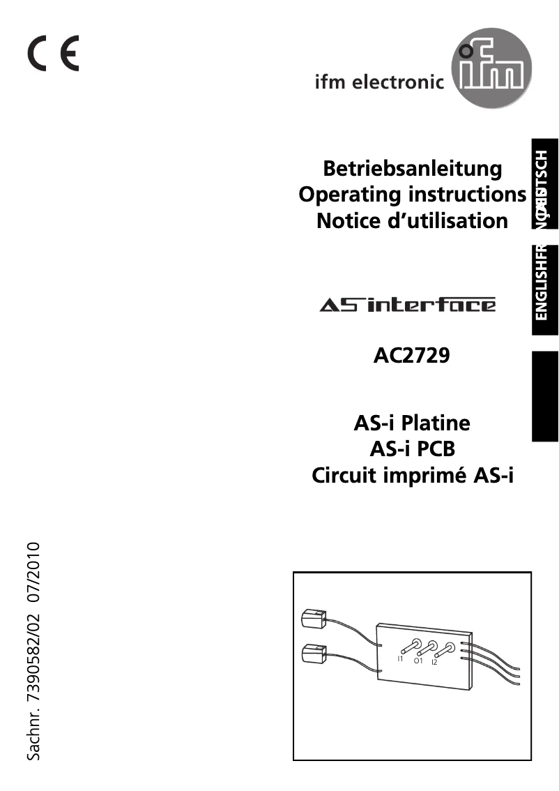 Page 1 de la notice Manuel utilisateur IFM AC2729