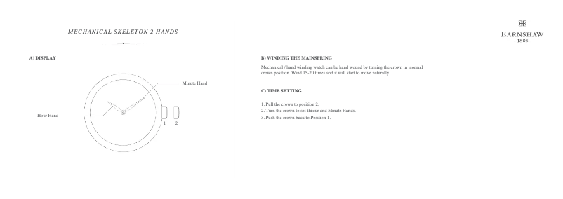 Page 1 de la notice Manuel utilisateur Earnshaw Bauer ES-8061-SETB-04