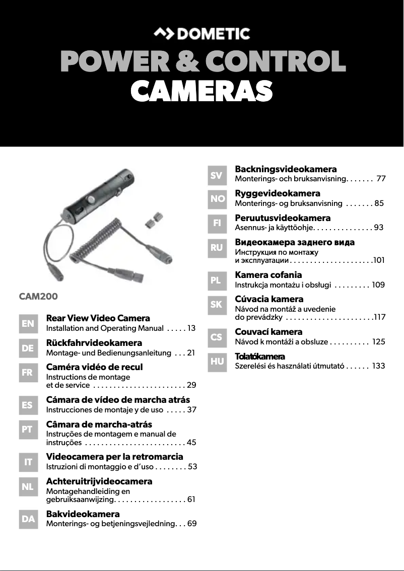 Page 1 de la notice Manuel utilisateur Dometic PerfectView CAM 200