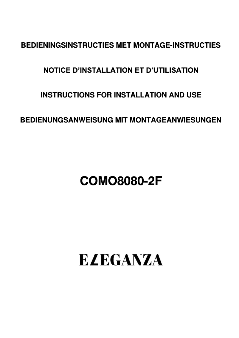 Image de la première page du manuel de l'appareil COMO8080-2F