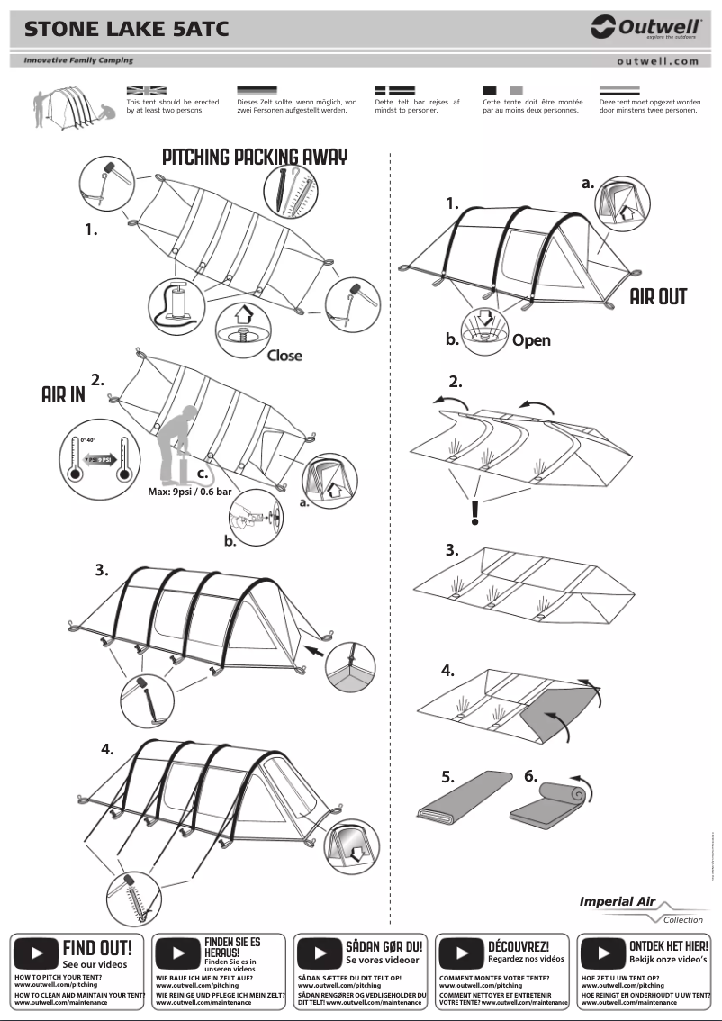 Page 1 de la notice Manuel utilisateur Outwell Stone Lake 5ATC