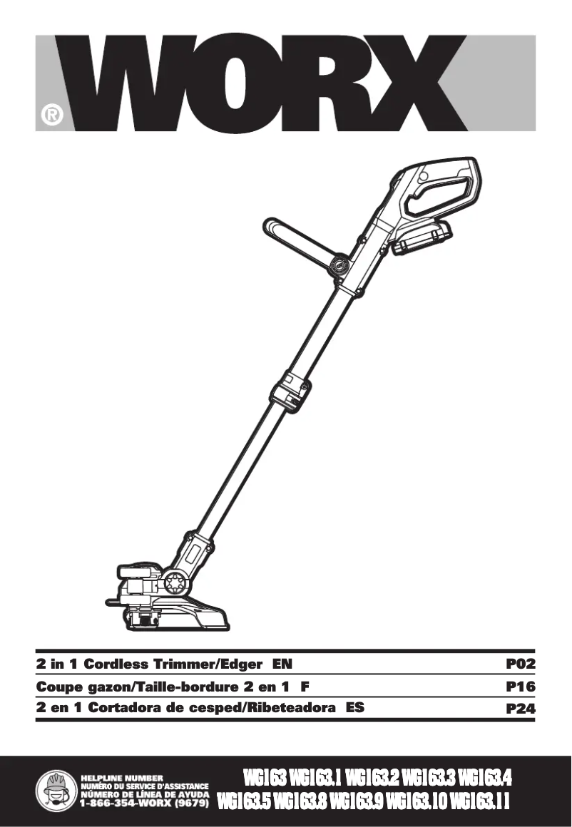 Page n°1 - Manuel utilisateur Worx WG163.8