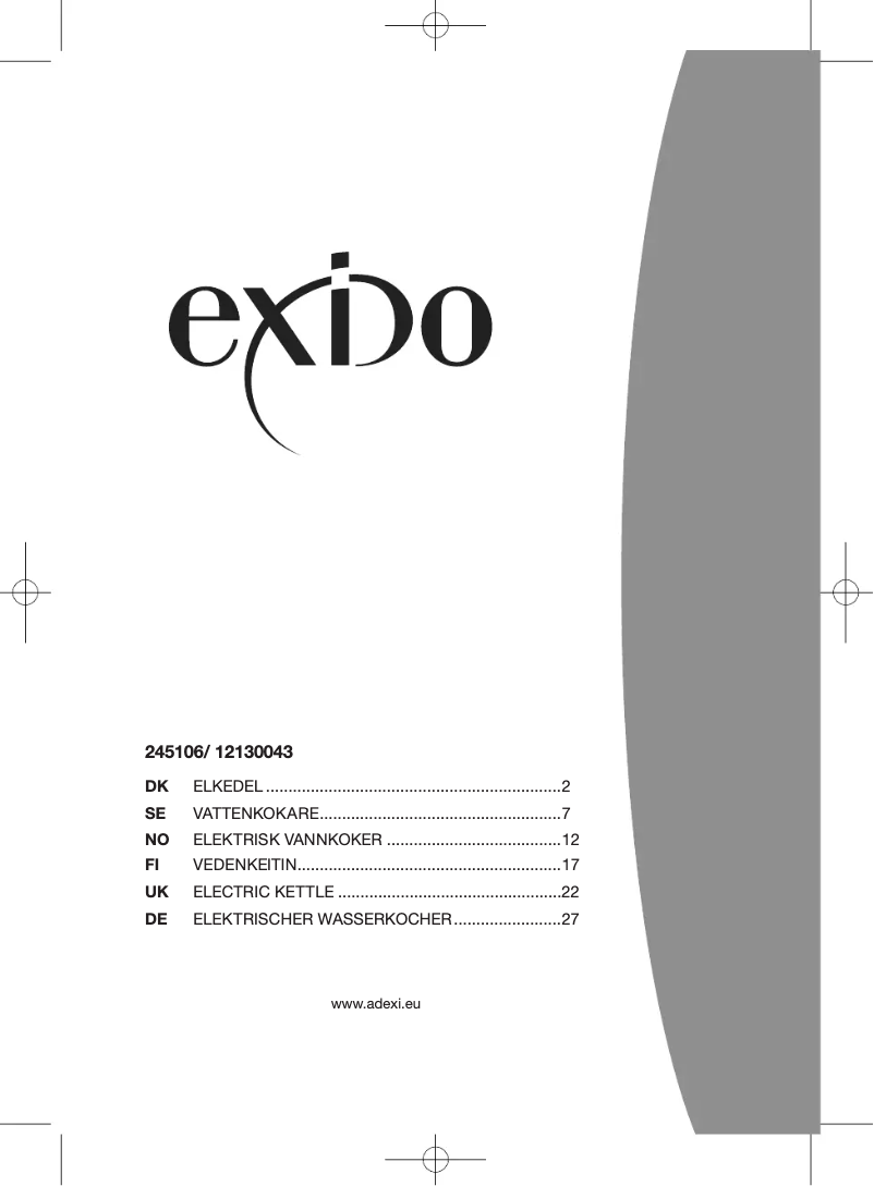 Page n°1 - Manuel utilisateur Exido 245106