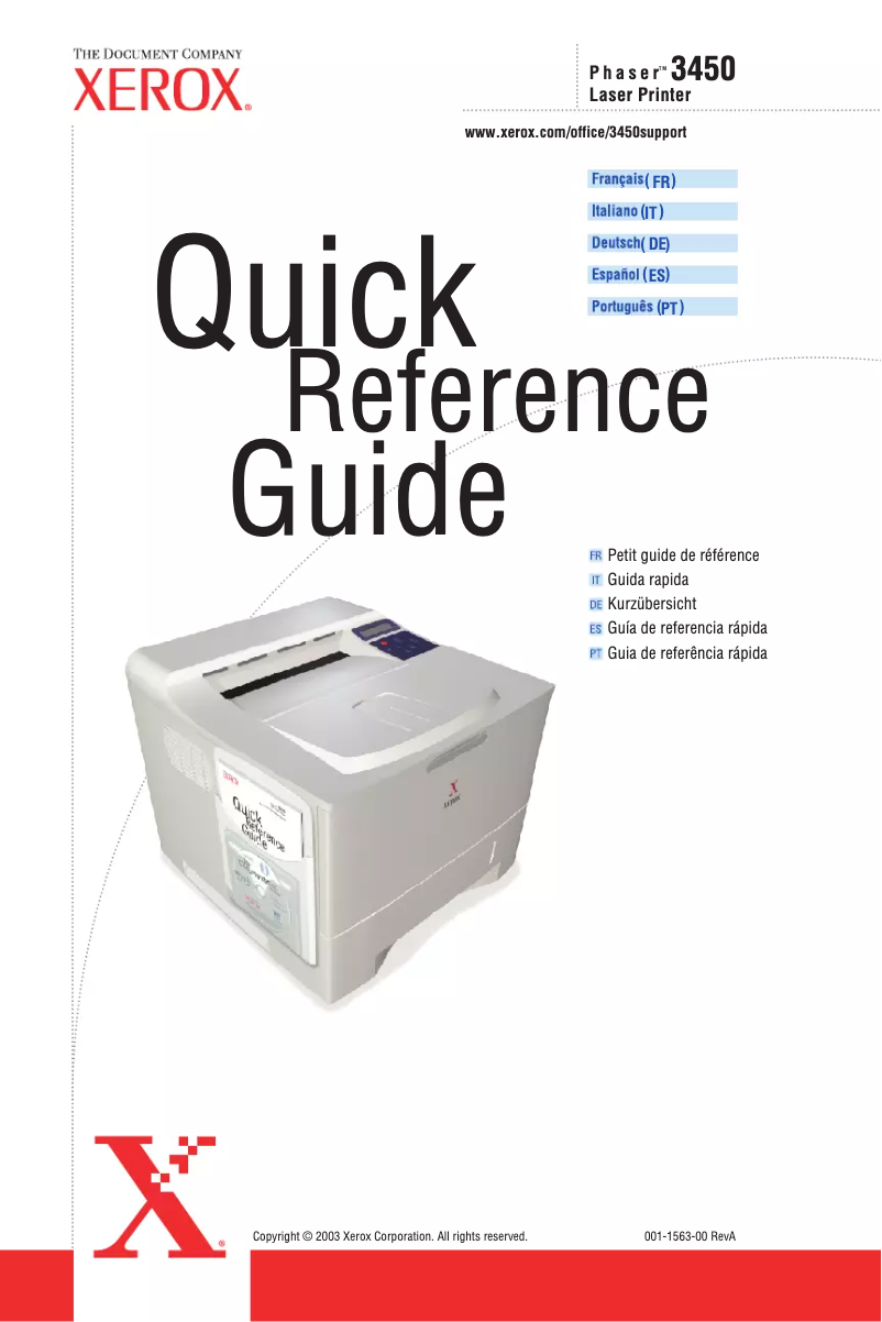 Image de la première page du manuel de l'appareil Phaser 3450