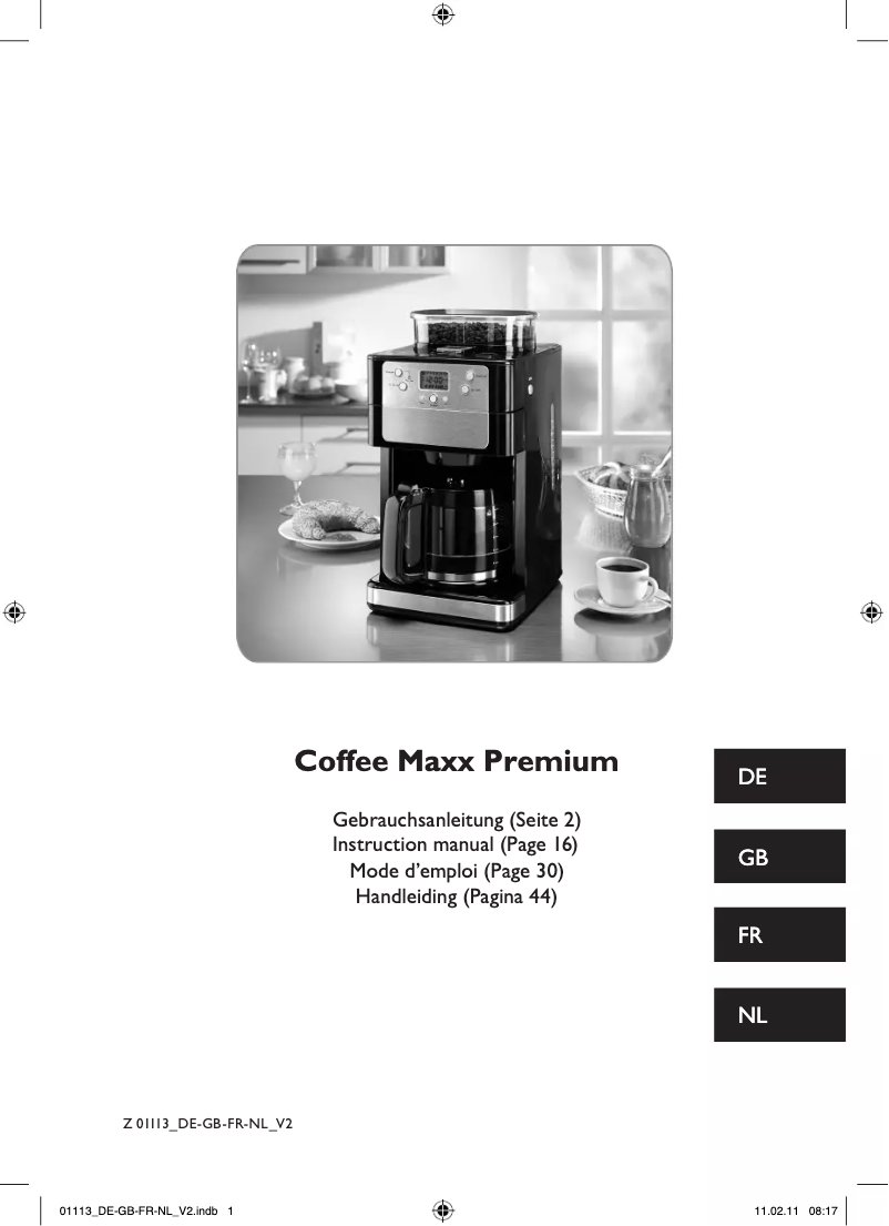 Page n°1 - Manuel utilisateur Coffeemaxx Premium