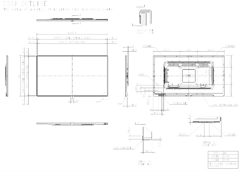 Página 1 del manual Dibujo técnico NEC MultiSync C551
