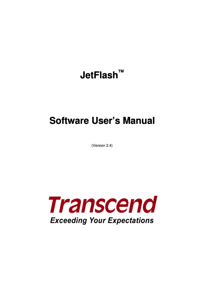 Page n°1 - Manuel utilisateur Transcend JetFlash V20